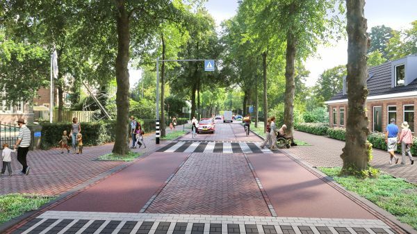 Een impressie van hoe de Eemnesserweg eruit ziet na afronding van de werkzaamheden.